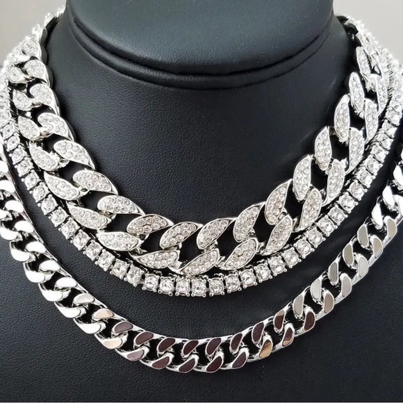 Hip Hop Quavo Choker 18 Cuban 16 Full Iced Cuban ROW DIAMOND